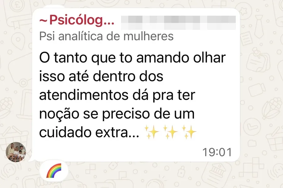 Depoimento: O tanto que tô amando olhar isso até dentro dos atendimentos