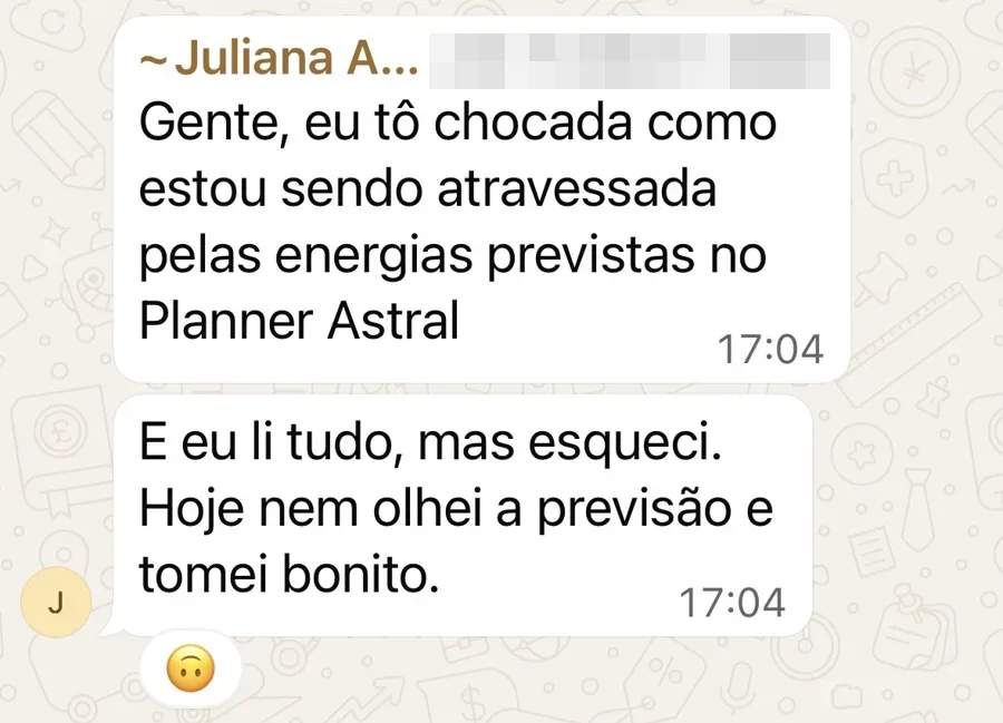 Depoimento: Tô chocada como estou sendo atravessada pelas energias previstas no Planner Astral
